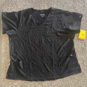 NWT Black Scrub Top 3XL